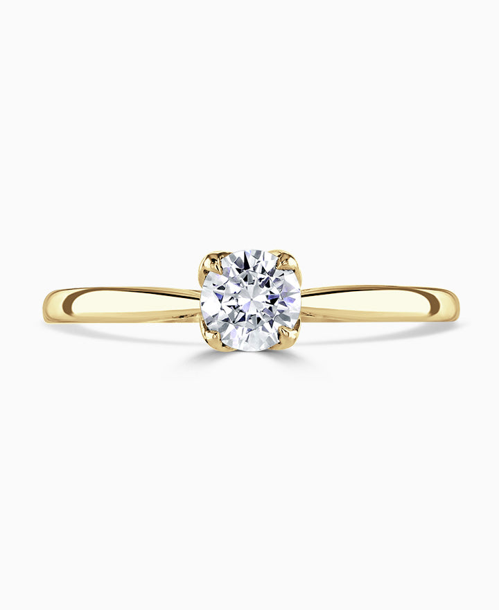Dephne 18ct Yellow Gold Round Brilliant Cut Solitaire Diamond Ring - 0.33ct