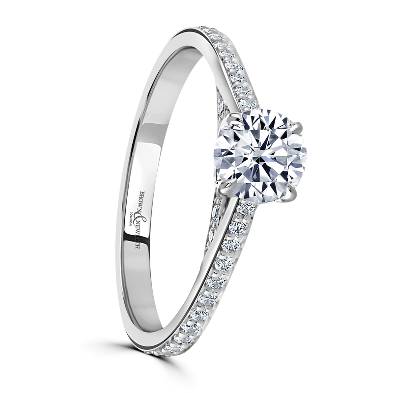 Platinum Round Brilliant Cut Diamond Engagement Ring - 1.00ct