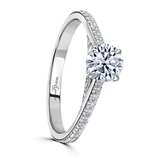 Platinum Round Brilliant Cut Diamond Engagement Ring - 1.00ct