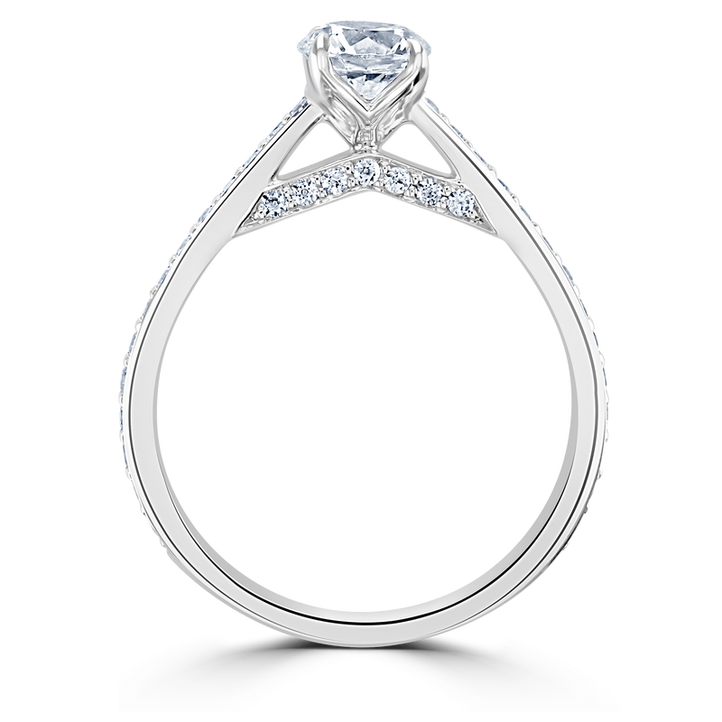 Platinum Round Brilliant Cut Diamond Engagement Ring - 1.00ct