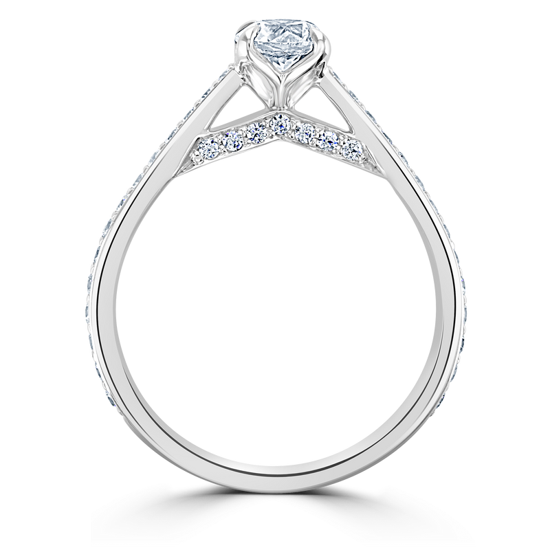 Platinum Round Brilliant Cut Diamond Engagement Ring - 0.80ct