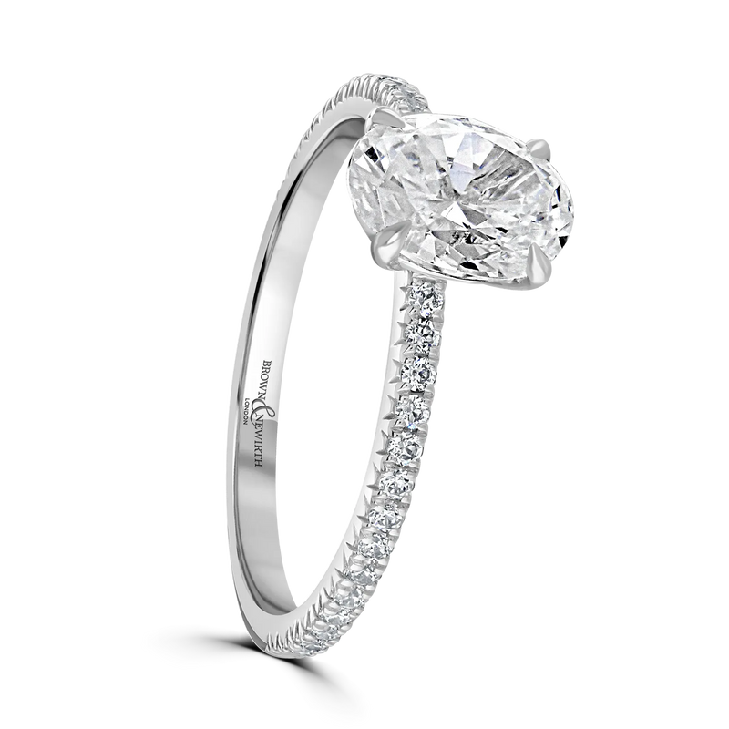 Platinum Oval Shape Laboratory Grown Diamond Engagement Ring - 1.07ct