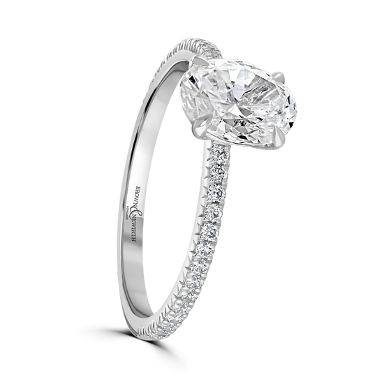 Platinum Oval Shape Laboratory Grown Diamond Engagement Ring - 1.04ct