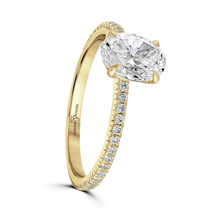18ct Yellow Gold Oval Shape Laboratory Grown Diamond Engagement Ring - 2.06ct