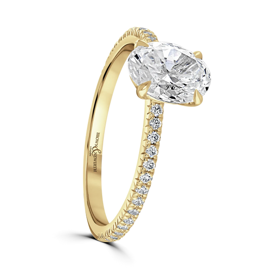18ct Yellow Gold Oval Shape Laboratory Grown Diamond Engagement Ring - 2.06ct