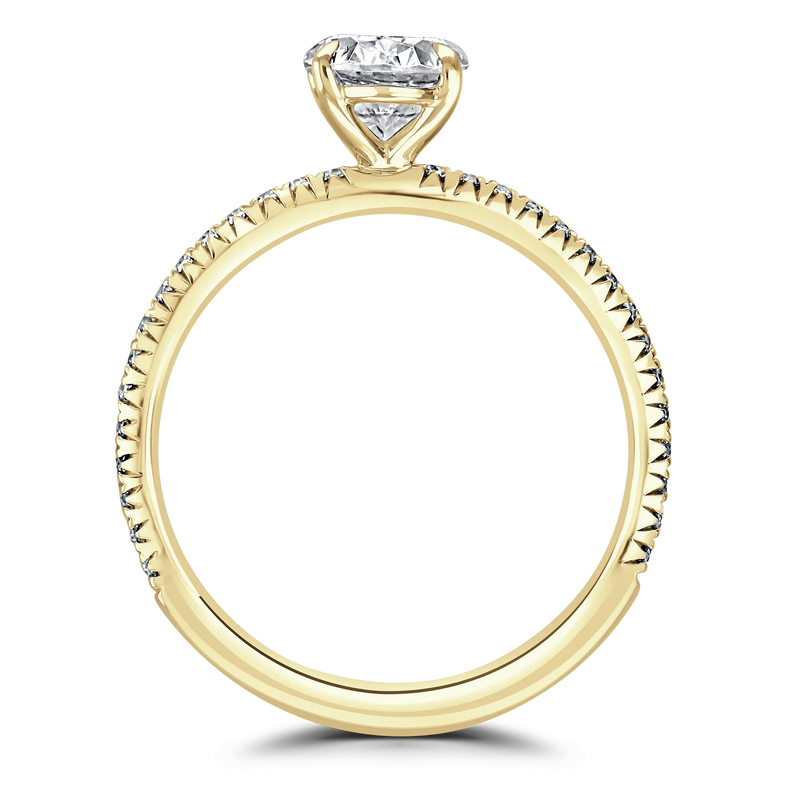 18ct Yellow Gold Oval Shape Laboratory Grown Diamond Engagement Ring - 2.06ct