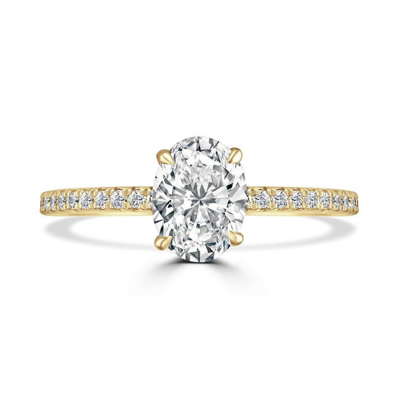 18ct Yellow Gold Oval Shape Laboratory Grown Diamond Engagement Ring - 2.06ct