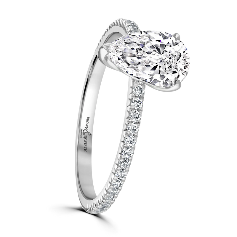 Platinum Pear Shape Laboratory Grown Diamond Engagement Ring - 2.51ct