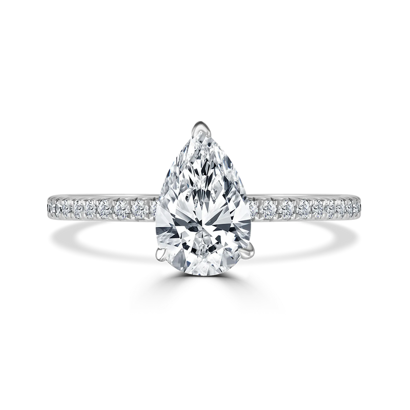 Platinum Pear Shape Laboratory Grown Diamond Engagement Ring - 2.51ct
