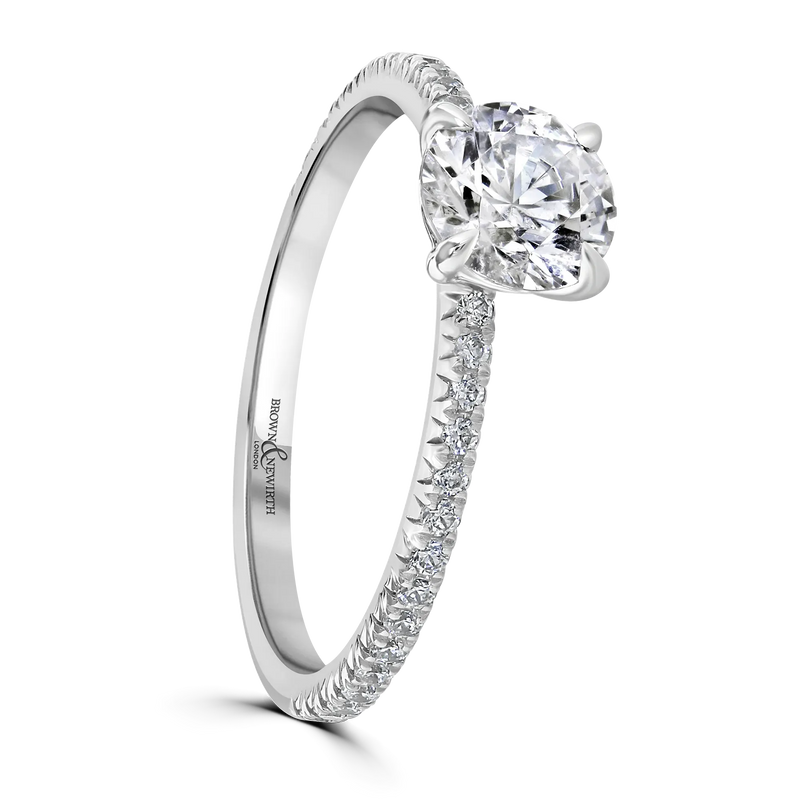 Platinum Round Brilliant Cut Laboratory Grown Diamond Engagement Ring - 3.10ct