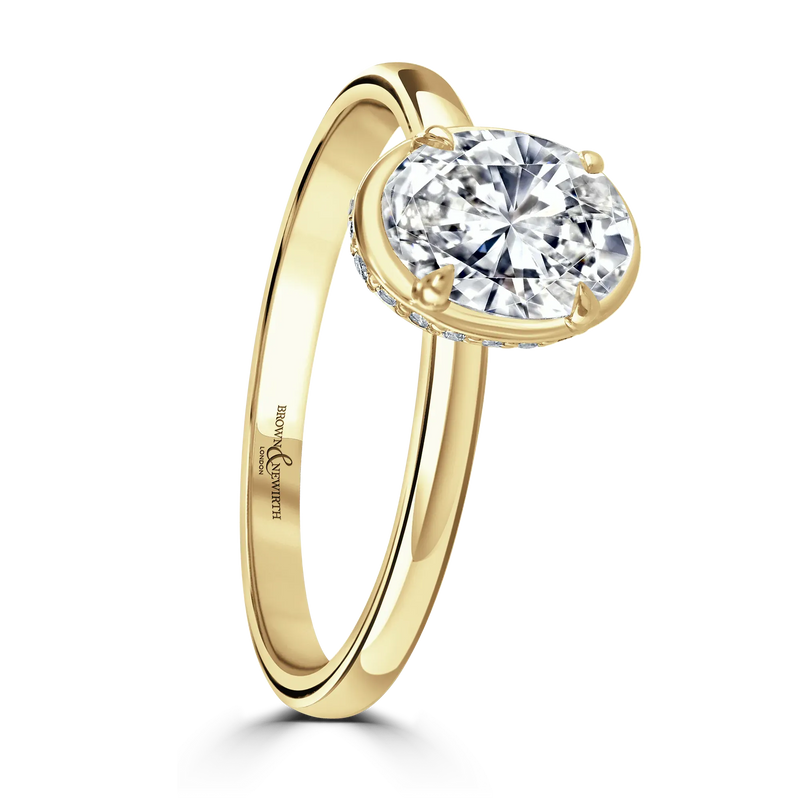 18ct Yellow Gold Oval Shape Laboratory Grown Diamond Engagement Ring - 2.04ct