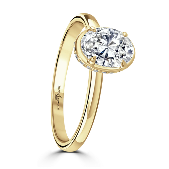 18ct Yellow Gold Oval Shape Laboratory Grown Diamond Engagement Ring - 2.04ct