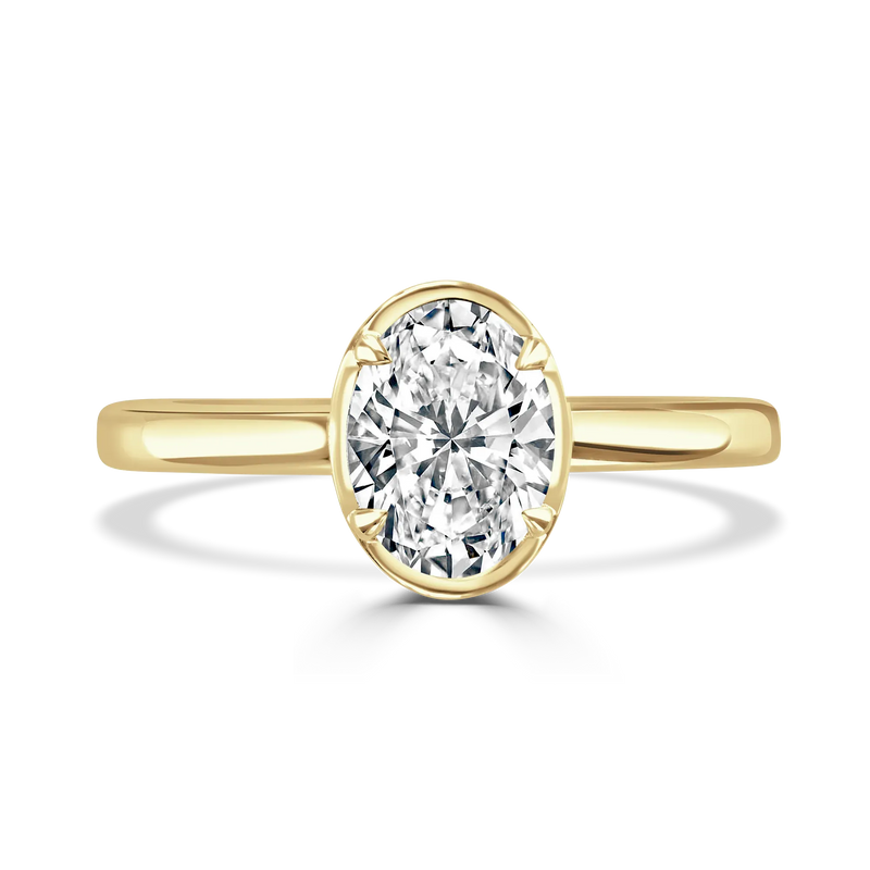 18ct Yellow Gold Oval Shape Laboratory Grown Diamond Engagement Ring - 2.04ct