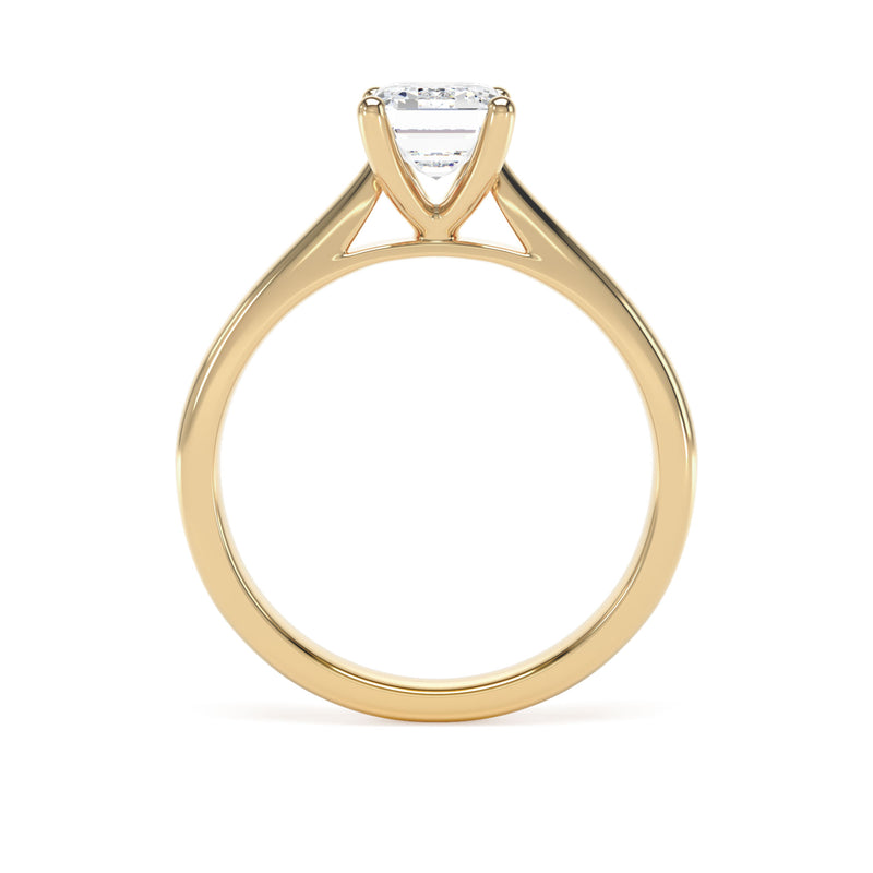 18ct Yellow Gold Emerald Cut Laboratory Grown Diamond Engagement Ring - 1.55ct
