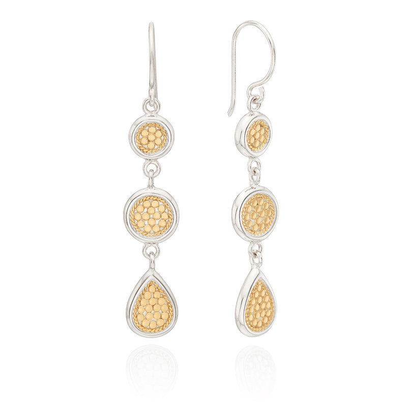 Classic Triple Drop Earrings - Gold/Silver - ER10401-TWT
