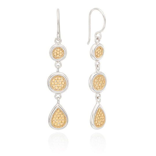 Classic Triple Drop Earrings - Gold/Silver - ER10401-TWT