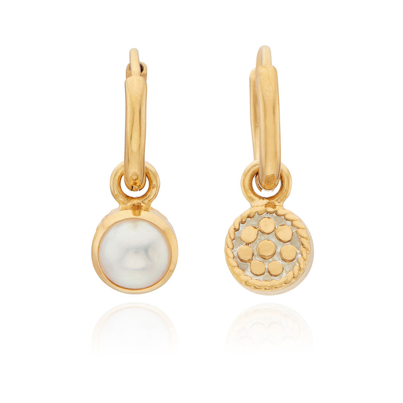 Pearl Charm Earrings - Gold - ER10473-GPL