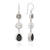 Hypersthene, Pyrite, and Pearl Triple Drop Earrings - Silver - ER10527-SHYPL