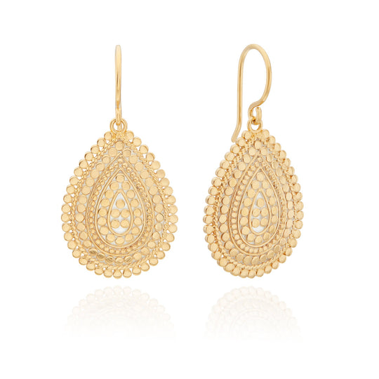 Medium Scalloped Drop Earrings - Gold - ER10528-GPL