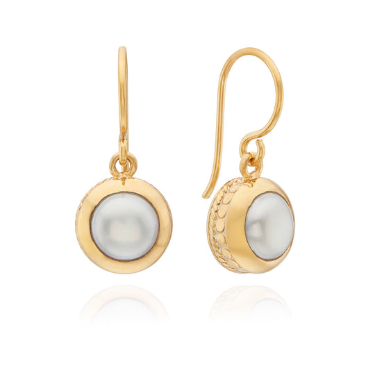 Pearl Drop Earrings - Gold - ER10529-GPL