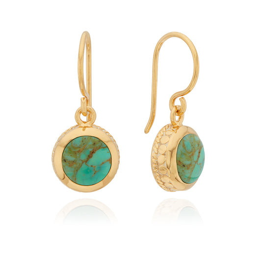 Turquoise Drop Earrings - Gold - ER10547-GTQ