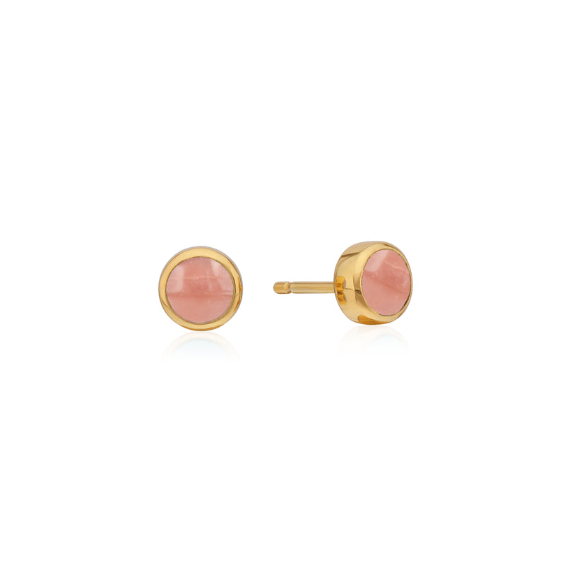 Antigua Stud Earrings - Gold/Pink Opal - ER10665-GPKOP