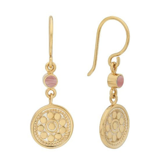 Artista Double Drop Earrings - Gold/Pink Opal - ER10668-GPKOP