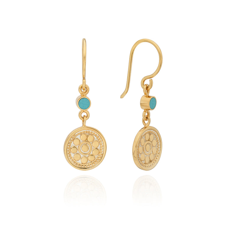 Artista Double Drop Earrings - Gold/Turquoise - ER10668-GTQ