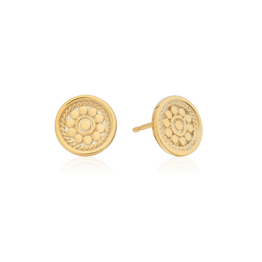 Artista Round Stud Earrings - Gold - ER10669-GLD