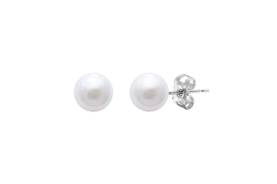 Akoya Pearl Stud Earrings, 6-6.5mm - White Gold - ESCP18WG6W