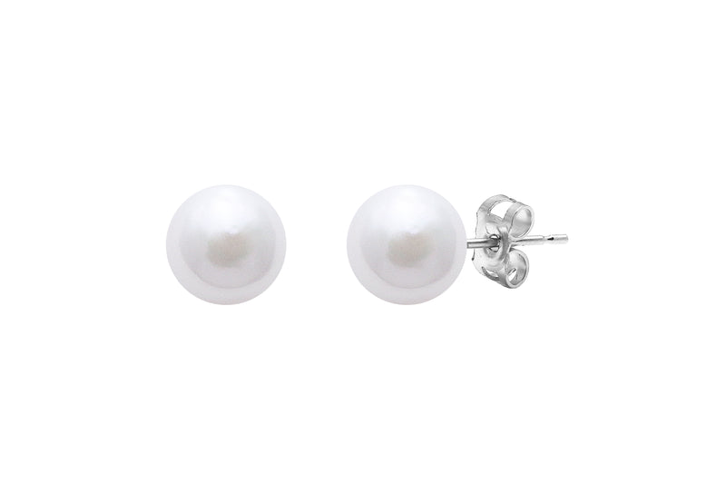 Akoya Pearl Stud Earrings, 7-7.5mm - White Gold - ESCP18WG7W