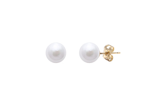Akoya Pearl Stud Earrings, 5.5-6mm - Gold - ESCP18YG5.5W