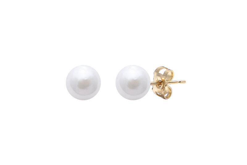 Akoya Pearl Stud Earrings, 6-6.5mm - 18ct Yellow Gold - ESCP18YG6W