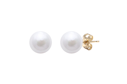 Akoya Pearl Stud Earrings, 7.5-8mm - 18ct Yellow Gold - ESCP18YG7.5W