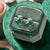 Esme Statement Emerald/Sky Blue Stud Earrings - Silver - AS22TRE10