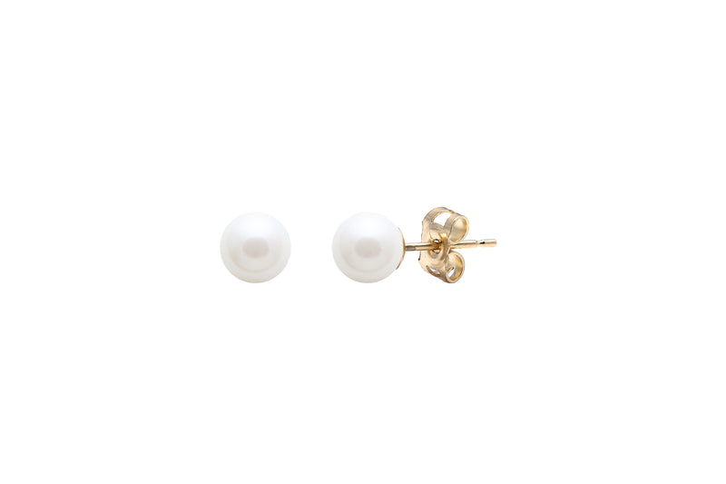 Freshwater Pearl Stud Earrings, 4-4.5mm - 9ct Yellow Gold - ESRWYG4