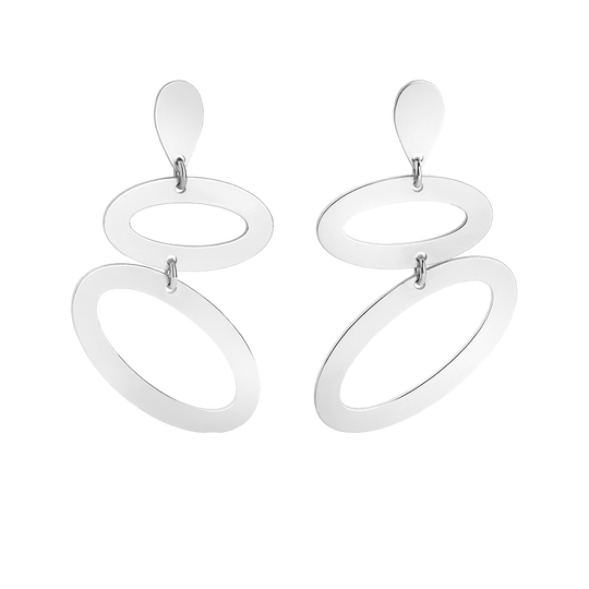 Ellipses Earrings - Silver