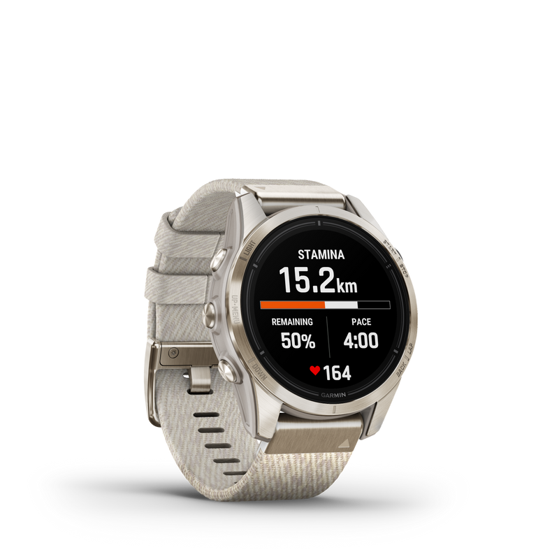 Epix Pro (Gen 2), Sapphire Edition, 42mm - Soft Gold with Cream Heathered Nylon Band - 010-02802-20