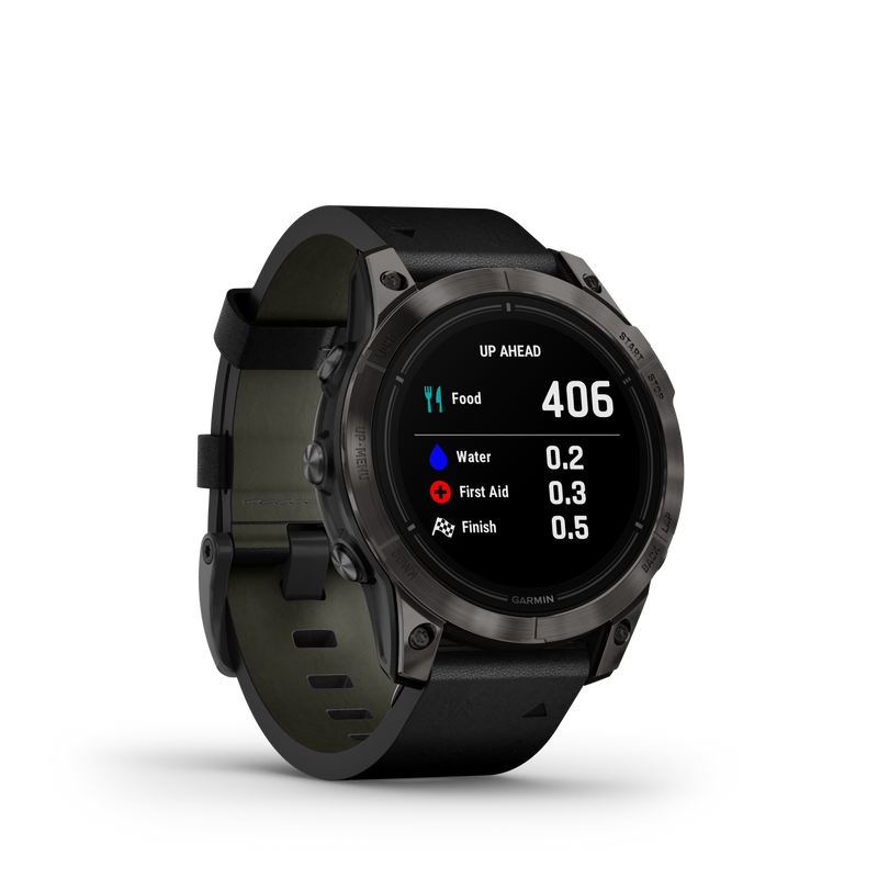 Epix Pro (Gen 2), 47mm, Sapphire Edition - Carbon Grey DLC Titanium with Black Leather Band - 010-02803-30