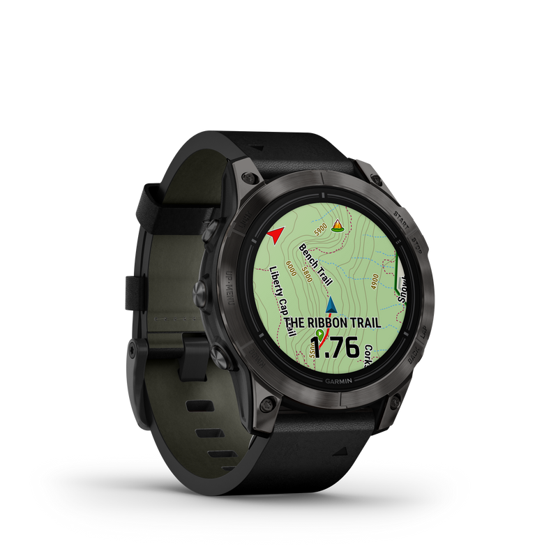 Epix Pro (Gen 2), 47mm, Sapphire Edition - Carbon Grey DLC Titanium with Black Leather Band - 010-02803-30