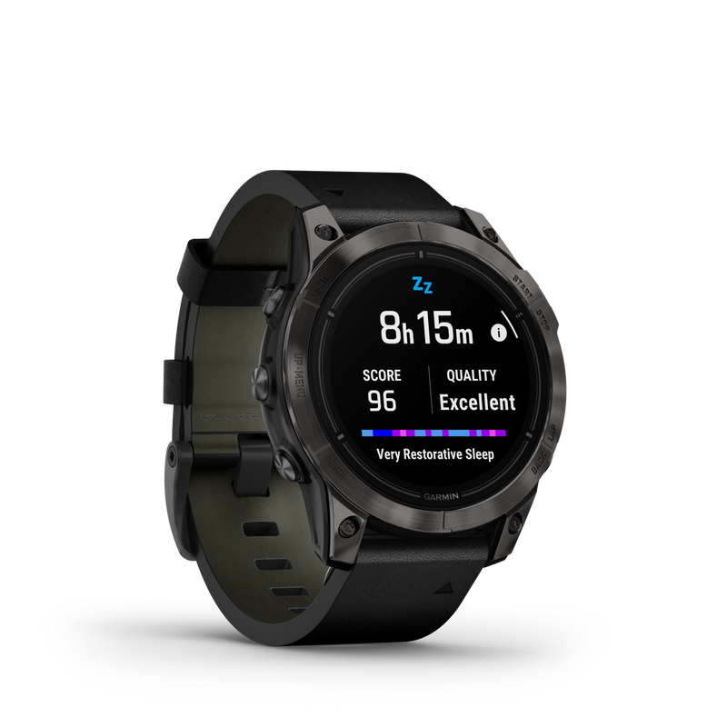 Epix Pro (Gen 2), 47mm, Sapphire Edition - Carbon Grey DLC Titanium with Black Leather Band - 010-02803-30