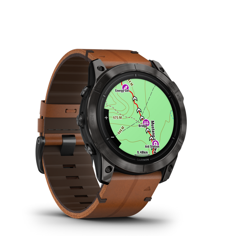 Epix Pro (Gen 2), 51mm, Sapphire Edition -  Carbon Grey DLC Titanium with Chestnut Leather Strap - 010-02804-30