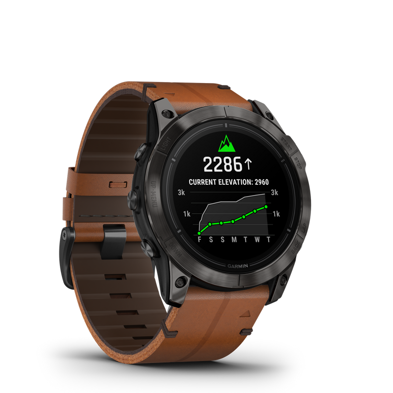 Epix Pro (Gen 2), 51mm, Sapphire Edition -  Carbon Grey DLC Titanium with Chestnut Leather Strap - 010-02804-30