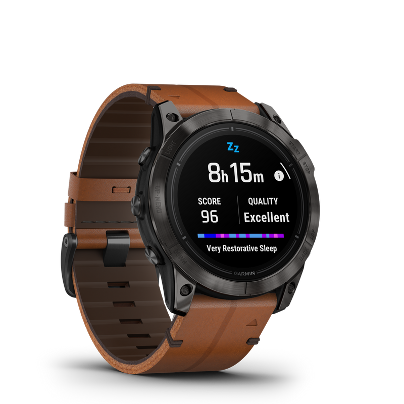 Epix Pro (Gen 2), 51mm, Sapphire Edition -  Carbon Grey DLC Titanium with Chestnut Leather Strap - 010-02804-30