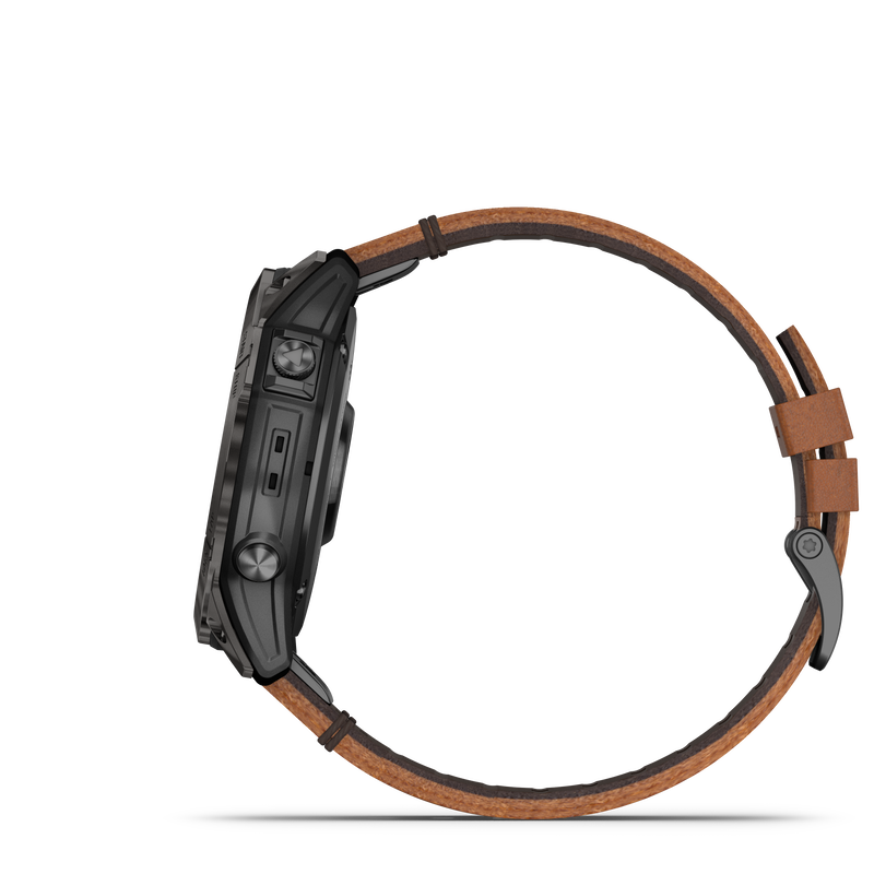 Epix Pro (Gen 2), 51mm, Sapphire Edition -  Carbon Grey DLC Titanium with Chestnut Leather Strap - 010-02804-30