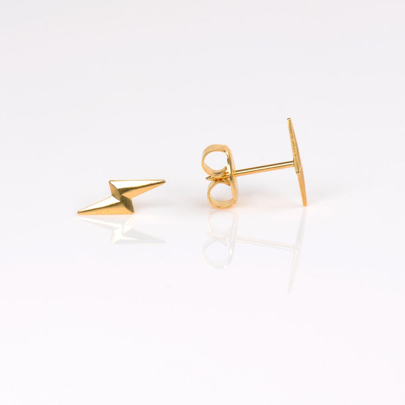 Lightning Bold Stud Earrings - Gold Plated - 7521-0510