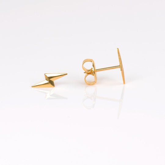 Lightning Bold Stud Earrings - Gold Plated - 7521-0510