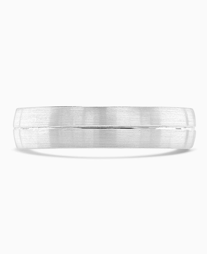 Saturn Platinum Patterned Wedding Ring