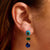 Frida Statement Sapphire/Emerald Drop Earrings - Gold - AS22TRE15