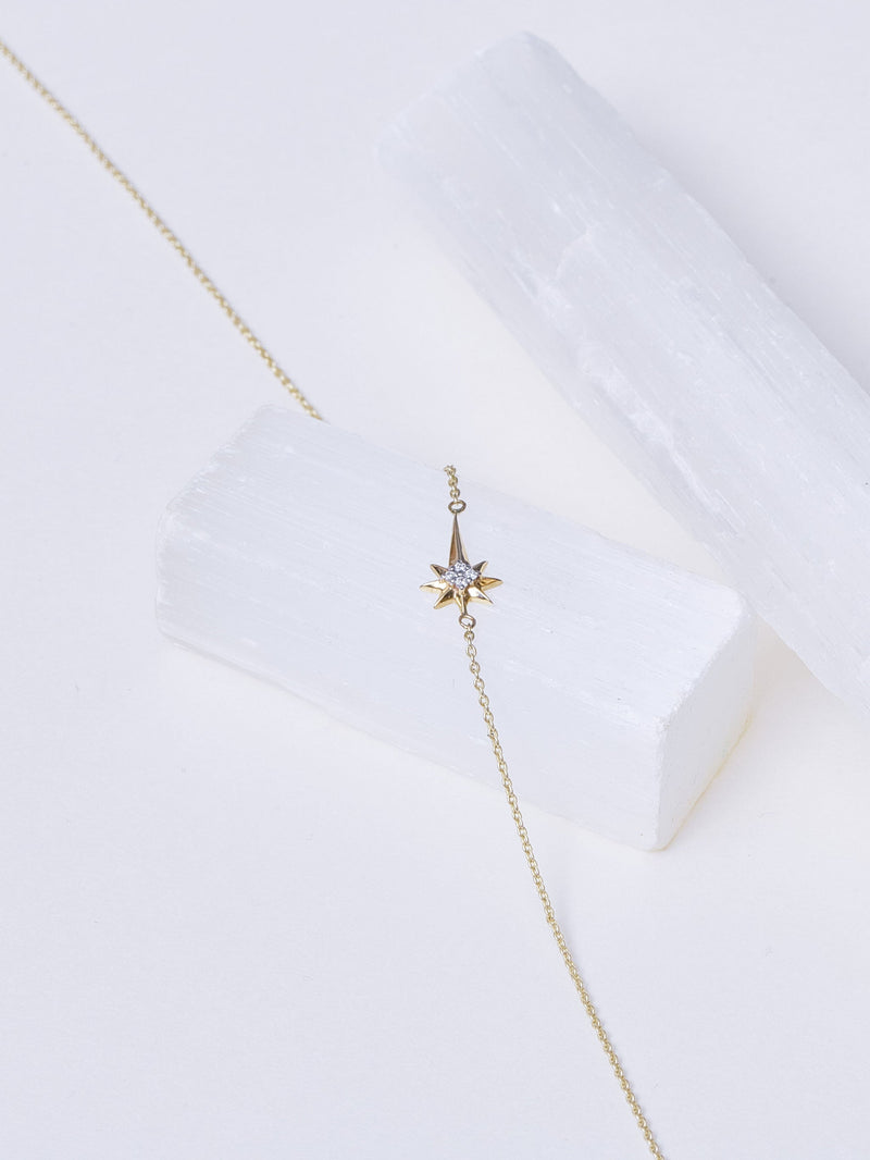 Diamond North Star Necklace - 9ct Yellow Gold - FSN26YG